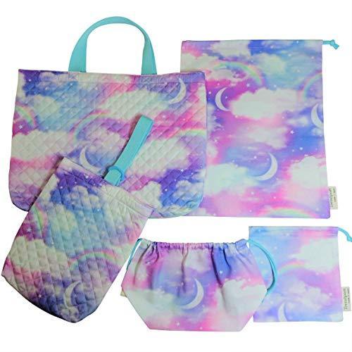 人気ブランドを 入園 入学 5点セット 女の子 レッスンバッグ 上履き入れ 巾着大小 お弁当用 日本製 コットン レインボースカイ 新品本物 Www Technet 21 Org