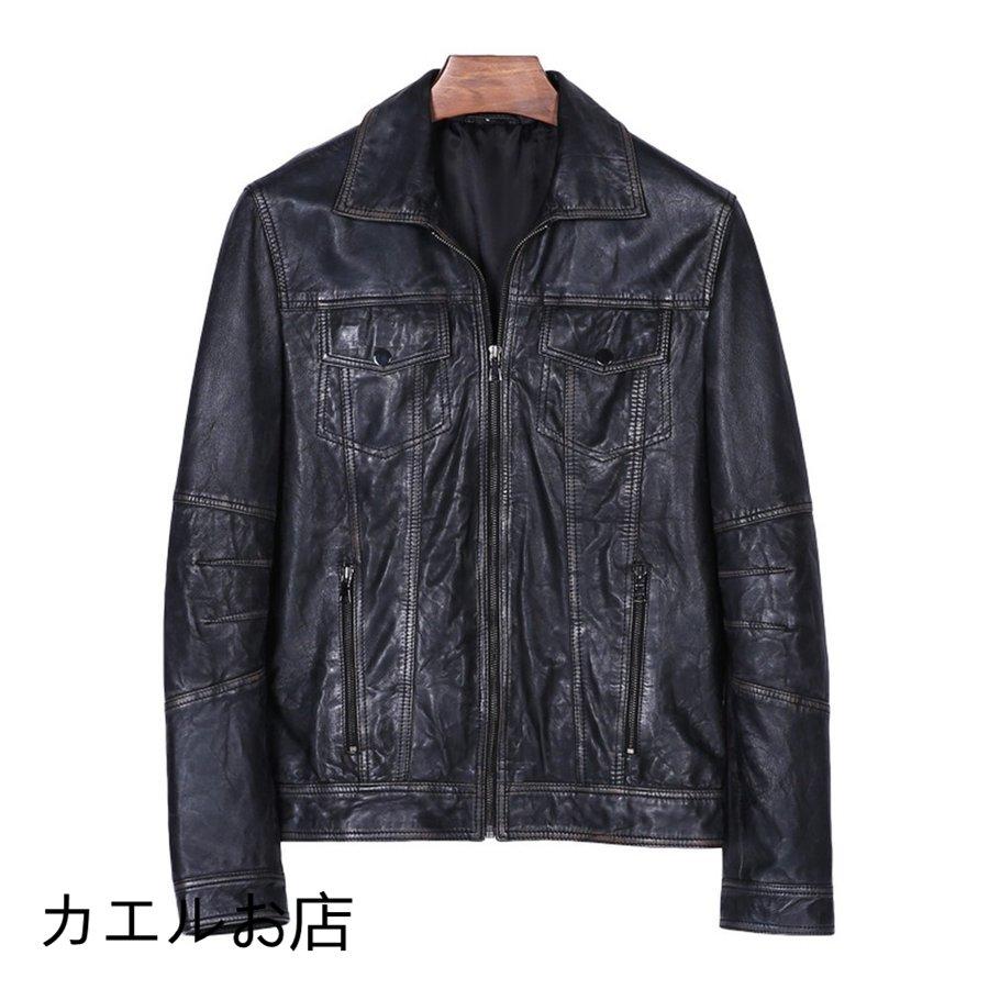 おすすめ レザージャケット メンズ 本革 羊革 革ジャンメンズ ビジネス 紳士 ライダース ジャケット メンズ 本革 ブルゾン Gジャン ファッション Da1611 カエルお店 通販 Yahoo ショッピング 速達メール便 Newmatic Ae