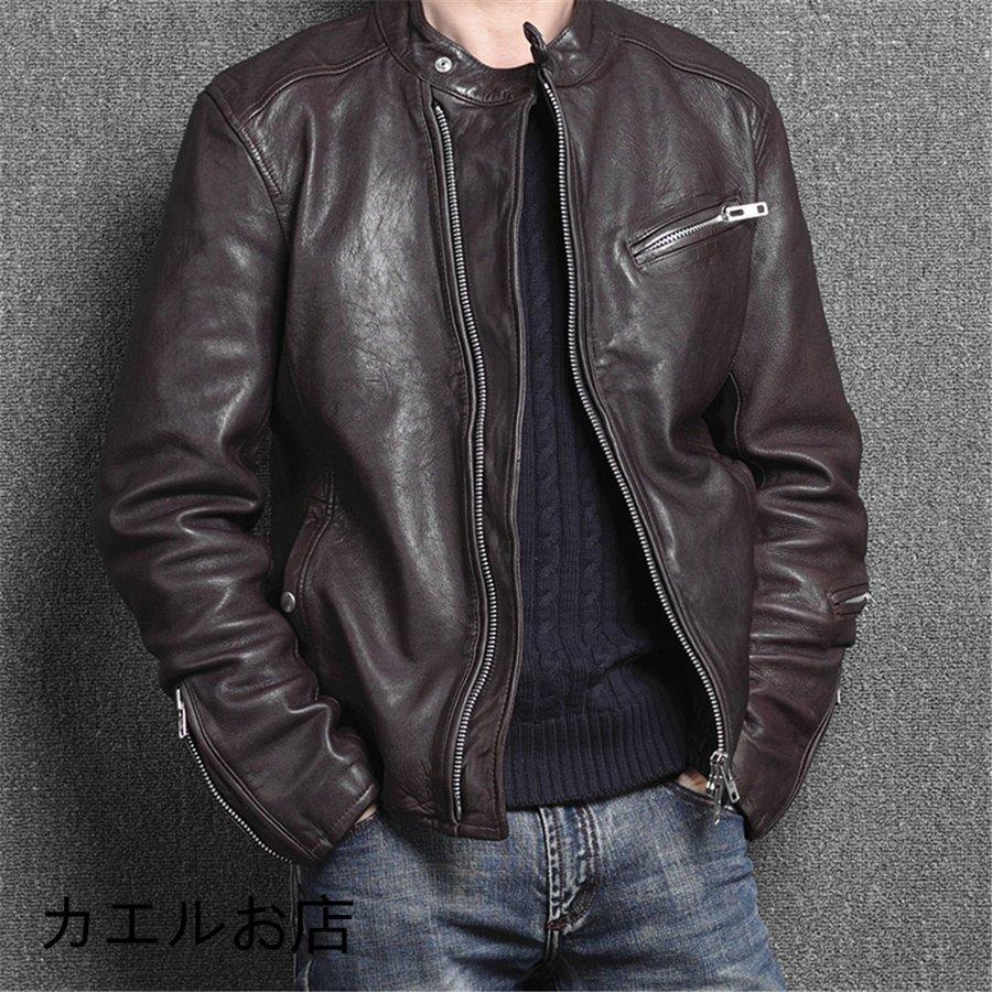 安いそれに目立つ ライダースジャケットメンズ羊革製 本革ジャケット 黒ブラウンライダースジャケット 革ジャン レザーコート メンズ 本革 レザー ジャケット 秋 冬 カーコート 肌触りがいい Www Udc Co Id
