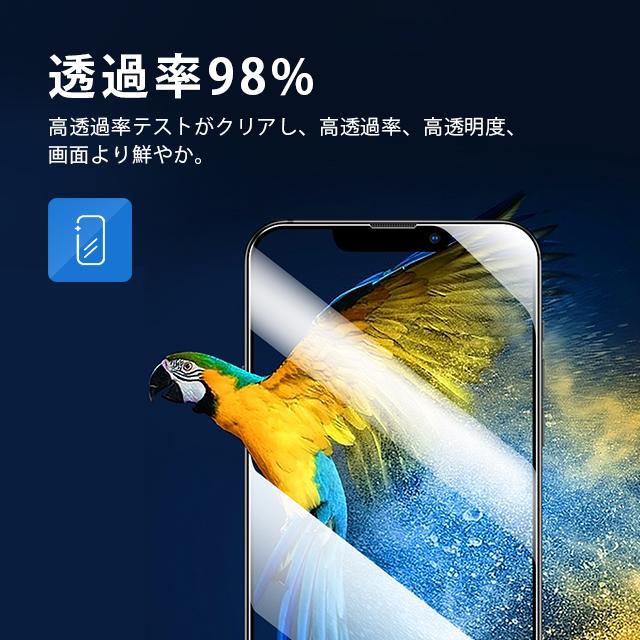 ガラスフィルム 携帯電話強化ガラス iPhone12/pro、iPhone13/pro max 用 強化ガラス 保護フィルム 【ガイド枠付き】指紋防止/ 飛散防止/ 液晶画面 保護 送料無料｜kaeru-store｜11