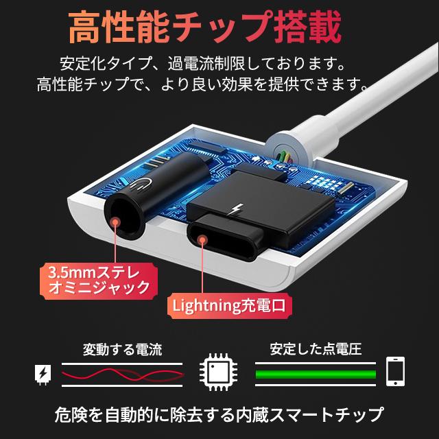 2in1 iPhone イヤホン  3.5mm イヤホンジャック 変換アダプタ  変換ケーブル 音楽調節 通話可能  高素材チップを採用(OS13、14対応)｜kaeru-store｜04