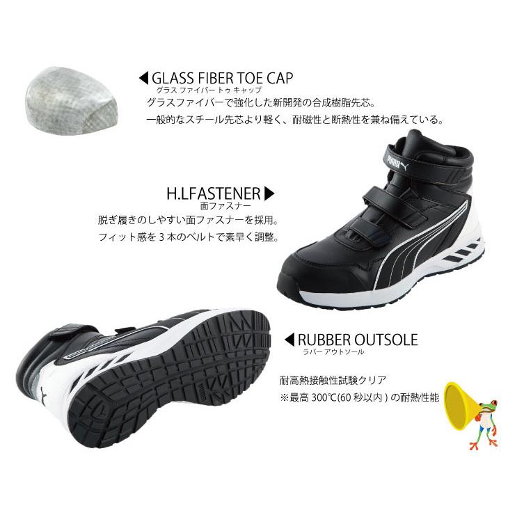 PUMA プーマ 安全靴 スニーカー Rider 2.0 Mid ホワイト レッド PUMA プーマ 安全靴 スニーカー Rider 2.0 Mid ホワイト レッド