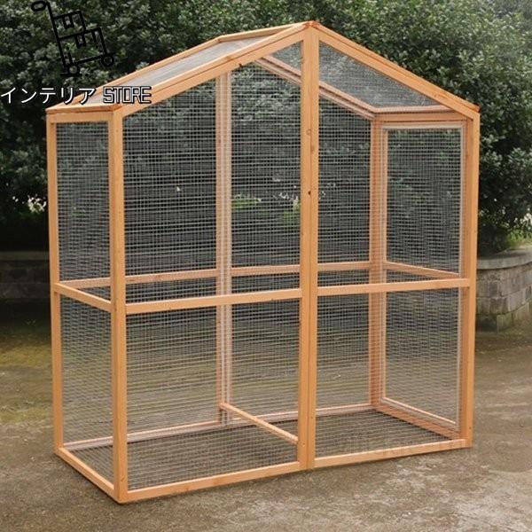 透明なドア 別荘 大型インコ用　バード 鳥籠 飼育ケージ 小動物 ペット 松の木 鳥 鶏 鴨 うさぎ 室外 転倒防止 組立式 防腐材(40035円)