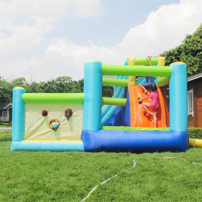 [乾湿両用/送風機付き] プール 遊具 すべり台 滑り台 大型遊具 エア遊具 エアー遊具 ウォータースライダー アウトドア ふわふわ遊具 トランポリン