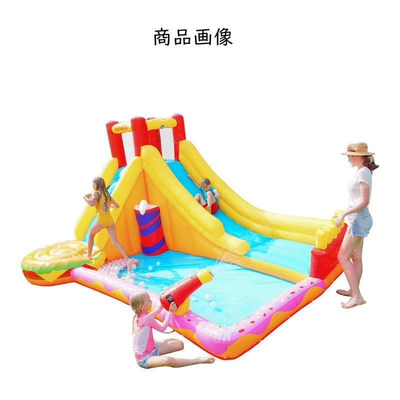 [乾湿両用/送風機付き] プール 遊具 すべり台 滑り台 大型遊具 エア遊具 エアー遊具 ウォータースライダー アウトドア ふわふわ遊具 トランポリン [乾湿両用/送風機付き] トランポリン