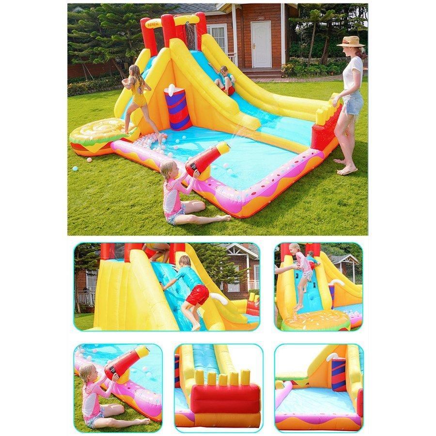 [乾湿両用/送風機付き] プール 遊具 すべり台 滑り台 大型遊具 エア遊具 エアー遊具 ウォータースライダー アウトドア ふわふわ遊具 トランポリン [乾湿両用/送風機付き] トランポリン