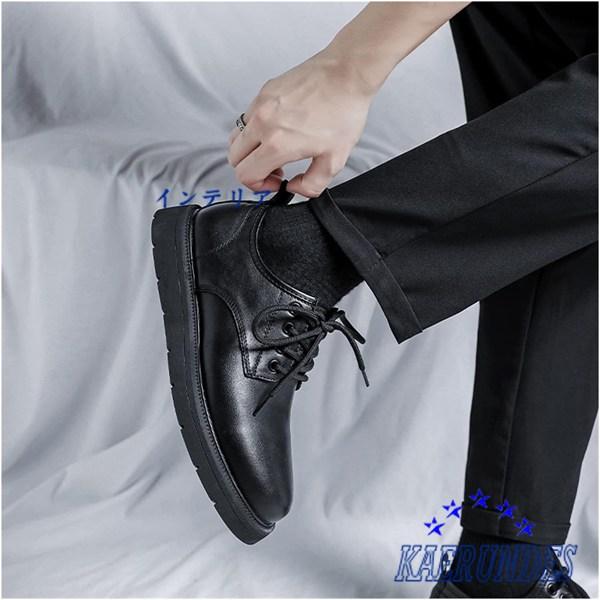 厚底 メンズ 親指 靴 大きいサイズ 男性用 英国風 カジュアル 革靴 メンズフォーマルシューズ (Color : Black, Size : 24 cm)｜kaerundesu｜06