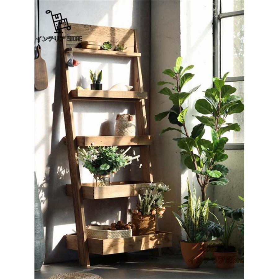 北欧 木 天然木 フラワースタンド ガーデンラック 簡単組み立て 木製
