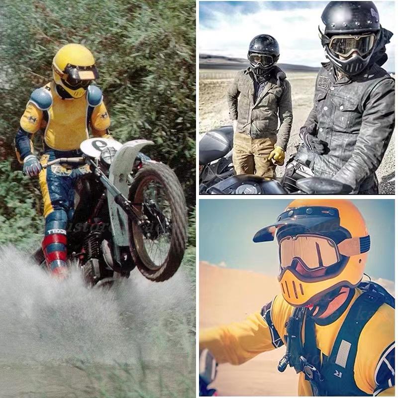AMZフルフェイスヘルメット ガラス繊維 ビンテージスタイル ハーレー オフロードバイク用ヘルメット フルヘルメット 男女兼用 サイズM-XXL