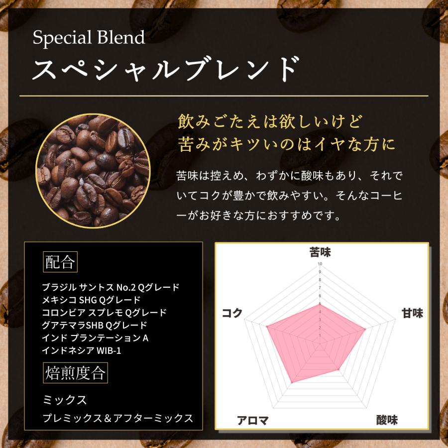 コーヒー豆 コーヒー 豆 珈琲豆 Qグレード配合 スペシャリティ使用 自家焙煎 500g プレミックス アフターミックス / スペシャルブレンド |  | 02