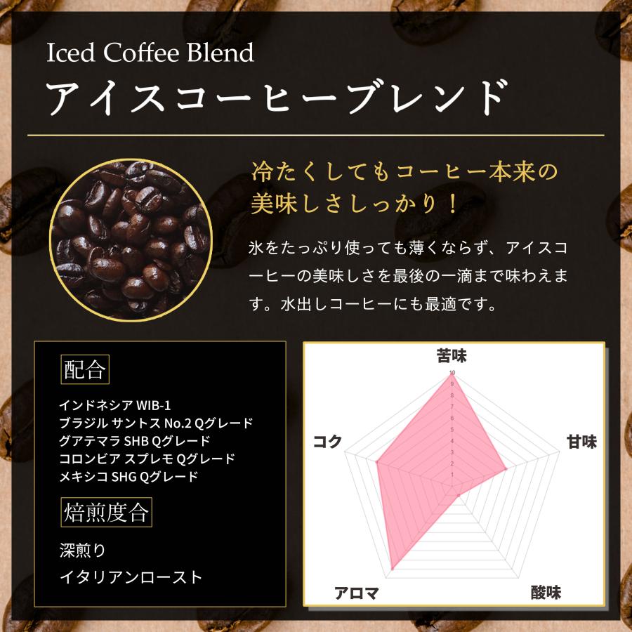 コーヒー豆 コーヒー 豆 珈琲豆 Qグレード配合 スペシャリティ使用 アイスコーヒー 自家焙煎 500g イタリアンロースト / アイスコーヒーブレンド |  | 02