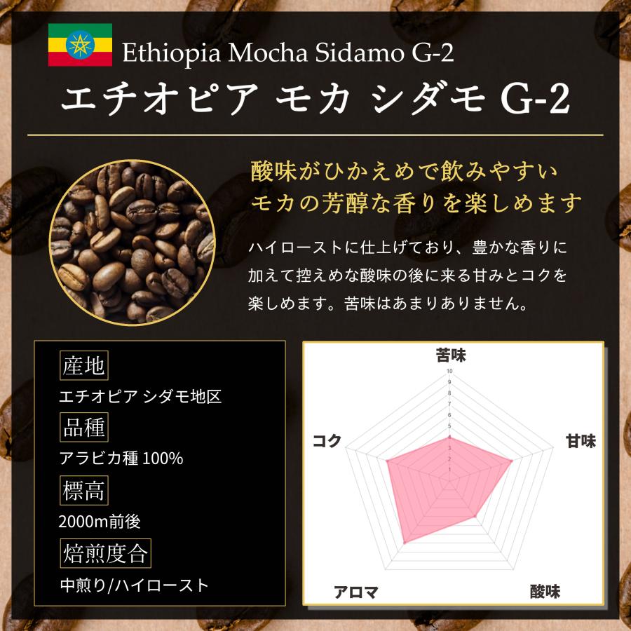 コーヒー豆 コーヒー 豆 珈琲豆 自家焙煎 エチオピア モカ シダモ G-2