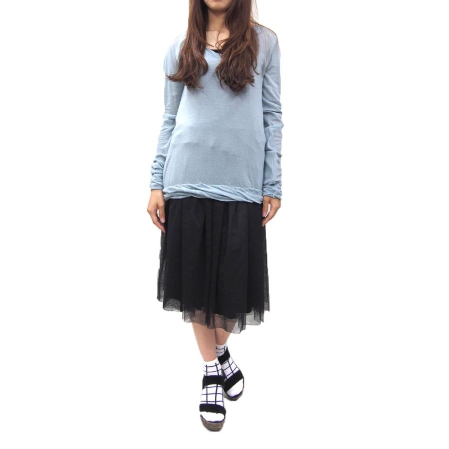 LORENA ANTONIAZZI(ロレーナアントニアッツィ)デザインカットソー(サイズL)(ライトブルー)