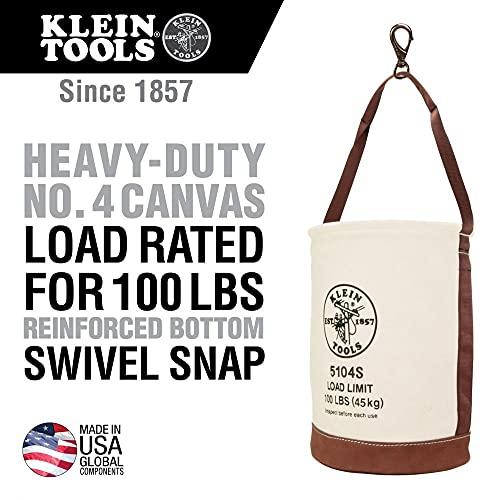 並行輸入　Klein　Tools　5104S　Leather-Bottom　Bucket　Snap　with　Canvas　Swivel　H