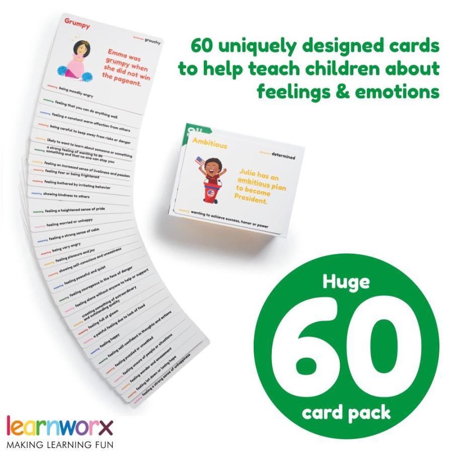 オンライン取扱店 Feeling Flash Cards 60 Unique Feeling Cards For Kids Learn Emotions & Fee