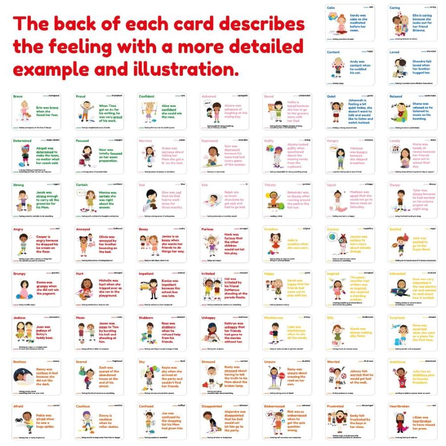 オンライン取扱店 Feeling Flash Cards 60 Unique Feeling Cards For Kids Learn Emotions & Fee