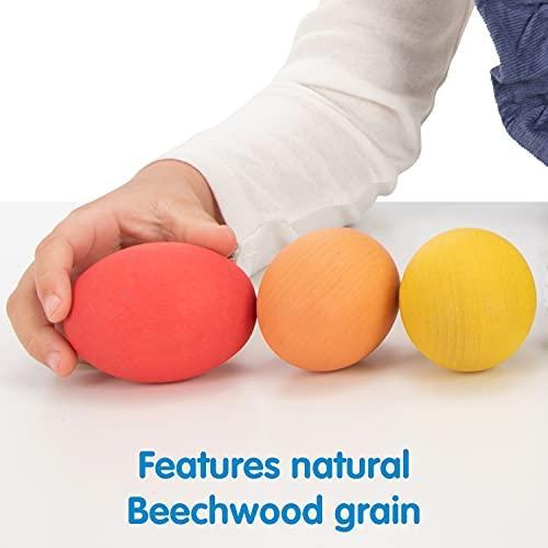 スピード出荷 TickiT74005 Rainbow Wooden Eggs Set of 7 colors Wooden Toys for Toddlers