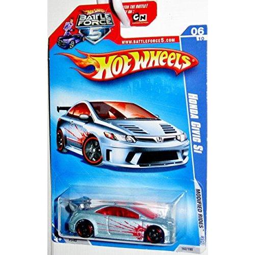 直販特価 Hot Wheels 2009 Modified Rides Honda Civic Si Silver with Red Splash #162