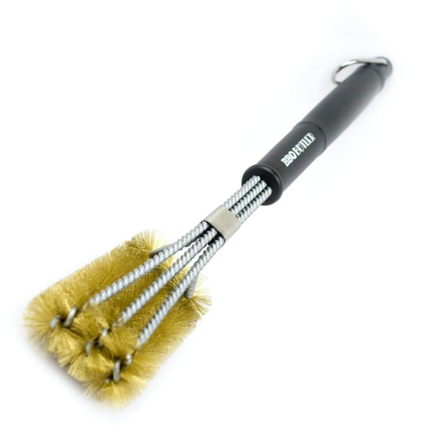 BBQ Butler Brass Grill Brush Large TripleHeaded Grill Brush Cleaning