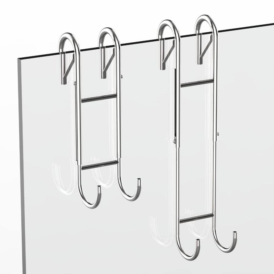 Length Adjustable Shower Door Towel Hooks 2Pack for Framed & Frameless