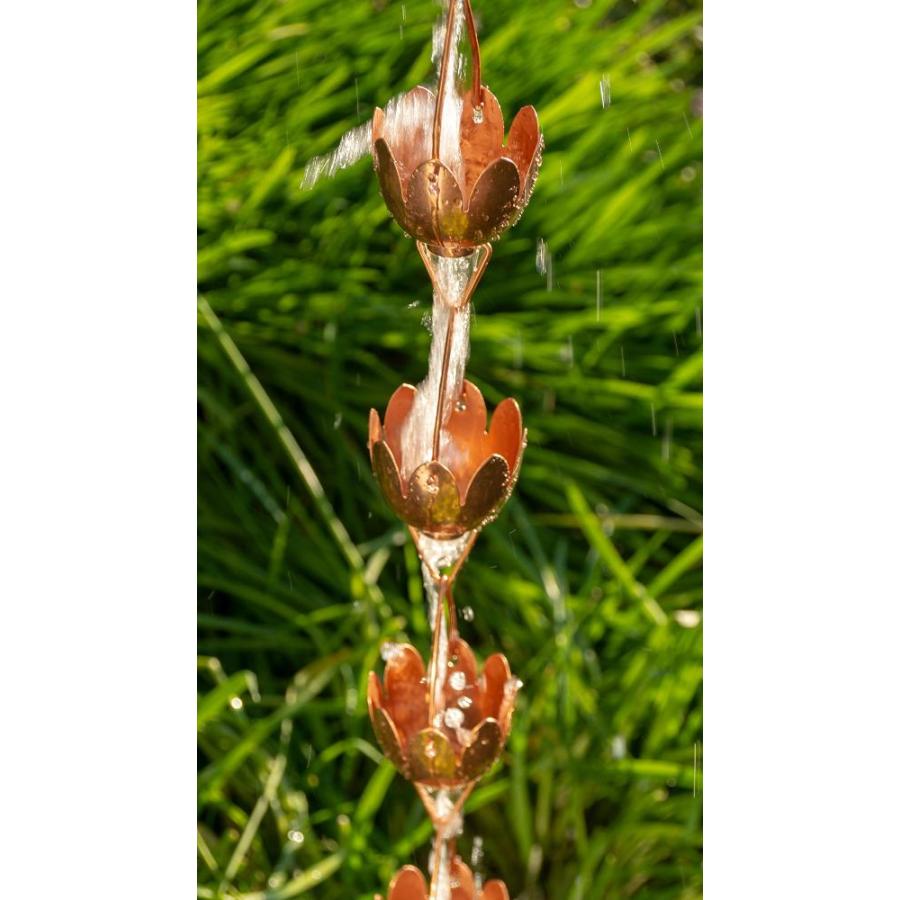 Stanwood　Rain　Chain　Lotus　Lily　Flower　Copper　Rain　Chain　8Feet