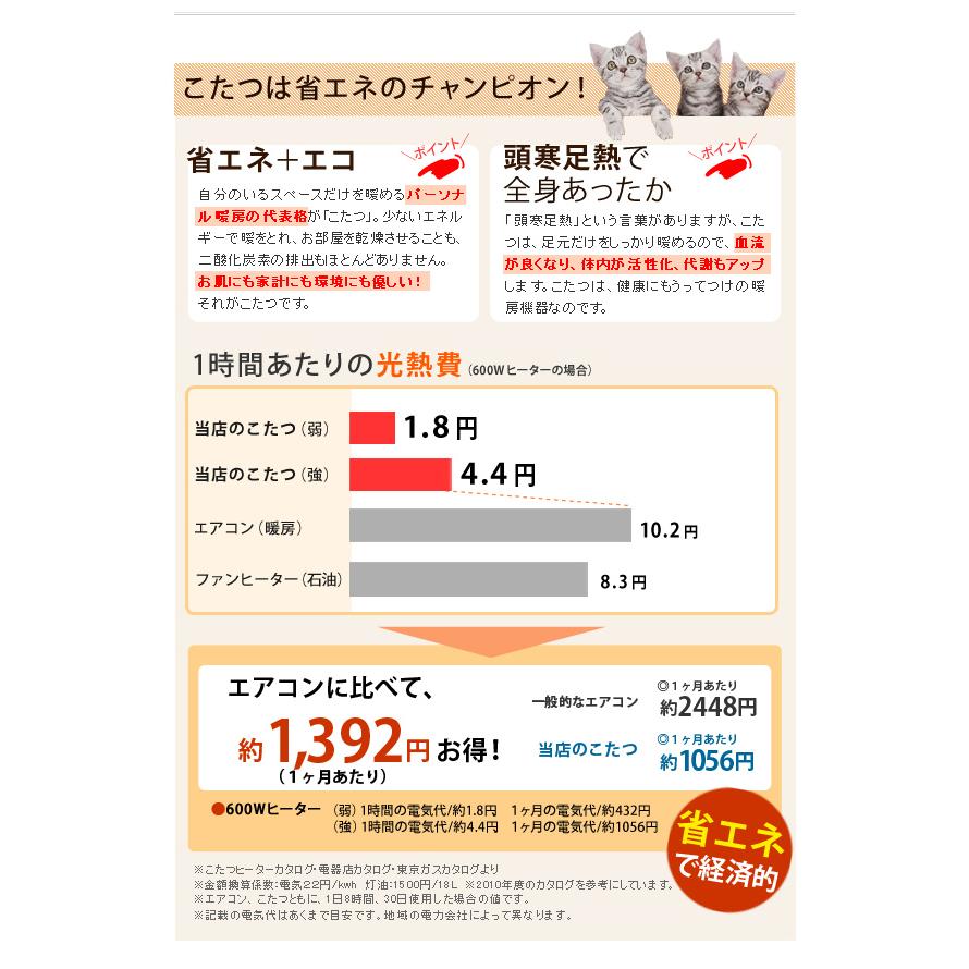 こたつ 正方形 モダンリビング継ぎ脚こたつ-ディレット 80x80cm 継脚 高さ調整 テーブル ローテーブル 炬燵 コタツ モダン 天然木[11]_6