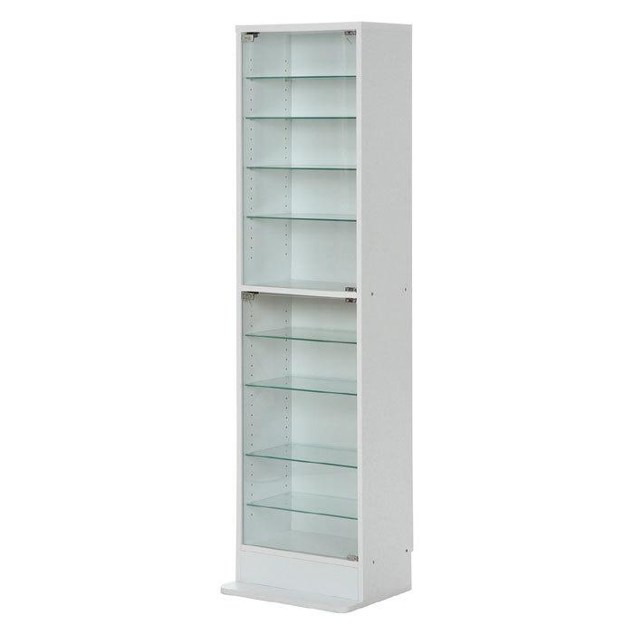 フィギュアケース コレクションケース ガラス フィギュア ハイタイプ 浅型 ホワイト 高さ180cm コレクションラック ガラスケース 大型(11190円)