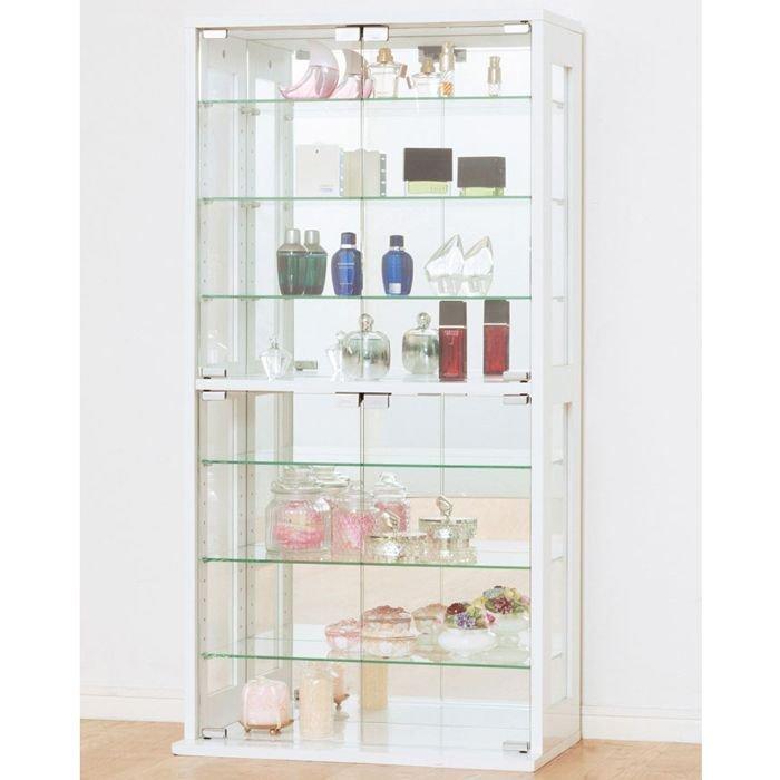 フィギュアケース コレクションケース ホワイト 幅60 高さ120cm コレクションラック ガラスケース ガラス 大型 フィギュア