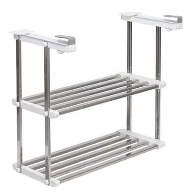 伸縮 吊り戸棚下ラック 2段 幅55 幅95 日本製 水切り ラック バスケット かご ディッシュラック トレー 食器ラック 水切りプレート つけおき 水受け Abt 3141 水切り 水切りラック シンク上 水切り棚 キッチン ステンレス おしゃれ 2段 幅90 伸縮 小さい