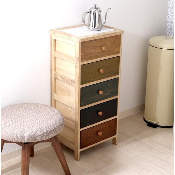 k800r112 和洋に馴染むシックなスリムチェスト 木製 5段 彫刻細工 猫脚