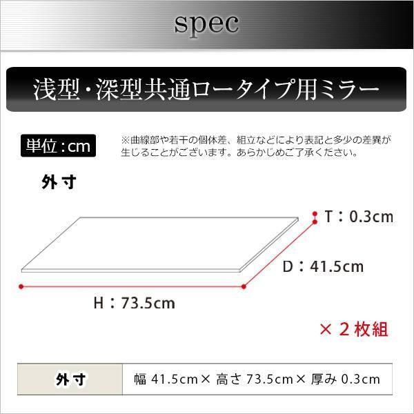 コレクションラック専用ミラー2枚セット ( ロータイプ用/深型 浅型共通 )｜kag｜02