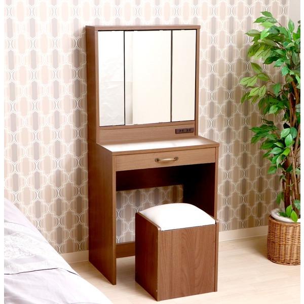 ドレッサー メイク ボックス ブラウン 机 姫系 鏡 安い 化粧 台 安い おしゃれ ミラー コンパクト 可愛い