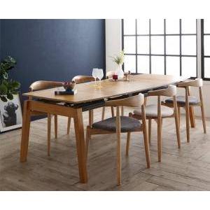 ダイニングテーブルセット 6人用 椅子 おしゃれ 伸縮式 伸長式 北欧 7点 ( 机+チェア6脚 ) デザイナーズ スタイリッシュ ウォールナット 大きい 幅140 幅240