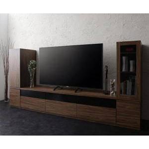 テレビ台 ローボード テレビボード TV台 + 本棚 書棚×2 サイドボード キャビネット 3点(TV台+キャビ×2)木扉&ガラス扉 幅180)