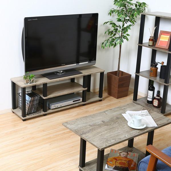 テレビ台 おしゃれ 安い 北欧 ローボード テレビボード TV台 テレビラック TVボード TVラック 収納 多い ナチュラル×ブラック 幅112 奥行30 高さ41|kag|07