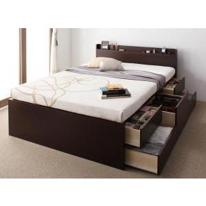 セミダブルベッド 一人暮らし SD マットレス付き チェストベッド ベッド下収納 引き出し 大容量 宮 棚 携帯 リモコン コンセント スマホ 充電 電気 ヴィンテージ