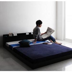 ダブルベッド 2人 マットレス付き ローベッド ロータイプ 低い 宮 棚