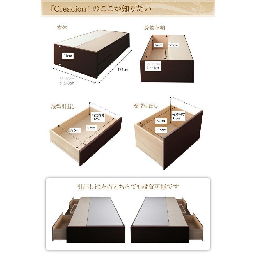 シングルベッド 一人暮らし ショート丈 フレームのみ チェストベッド ミドル ベッド下収納 引き出し付き 大容量 ヘッドレス 北欧 おしゃれ モダン アンティーク_2