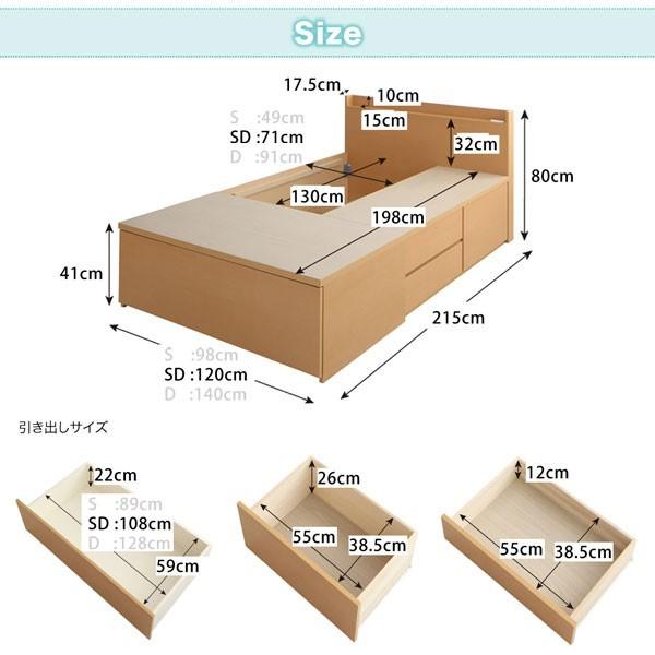 セミダブルベッド 一人暮らし フレームのみ チェスト ベッド下 収納 引き出し 大容量 宮 棚 携帯 リモコン コンセント スマホ 充電 北欧 おしゃれ アンティーク_2