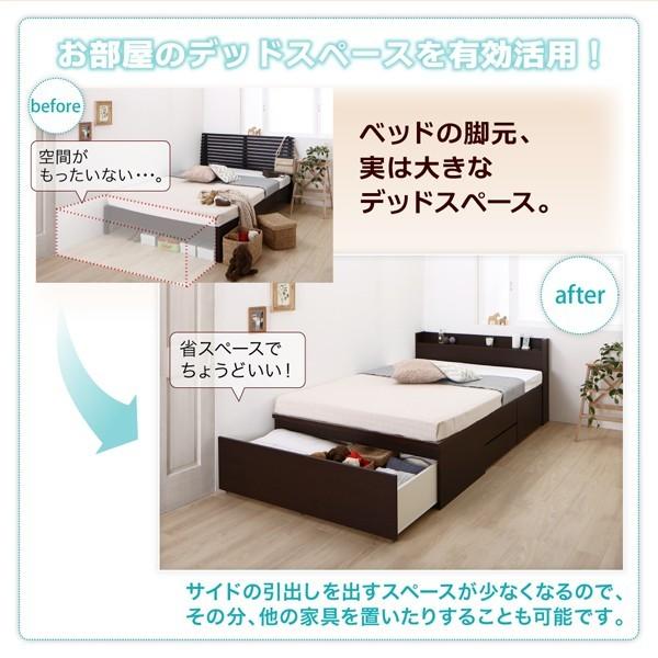 セミダブルベッド 一人暮らし フレームのみ チェスト ベッド下 収納 引き出し 大容量 宮 棚 携帯 リモコン コンセント スマホ 充電 北欧 おしゃれ アンティーク_5