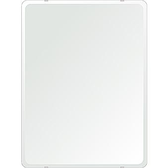 クリスタル ミラー 洗面鏡 浴室鏡 608x811mm 角丸四角形 デラックスカット 洗面 鏡 浴室 壁掛け ミラー 日本製 5mm厚 取付金具と説明書 壁掛け鏡 ウオールミラー