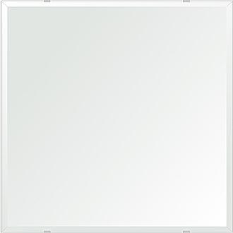 クリスタル ミラー 洗面鏡 浴室鏡 650x650mm 正方形 デラックスカット 洗面 鏡 浴室 壁掛け ミラー 日本製 5mm厚 取付金具と説明書 壁掛け鏡 ウオールミラー
