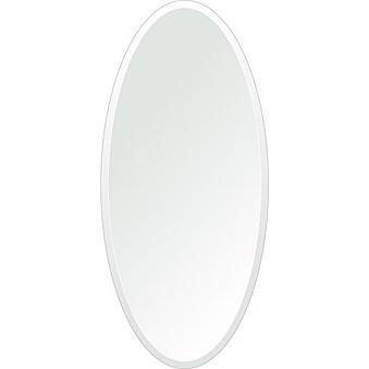 クリスタル ミラー 420x920mm 楕円形 デラックスカット 鏡 壁掛け ミラー 壁掛け 日本製 5mm厚 玄関 リビング 寝室 トイレ 取付金具と説明書 壁掛け鏡 壁に直付