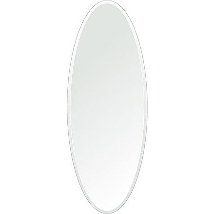 クリスタル ミラー 450x1200mm 楕円形 デラックスカット 鏡 壁掛け ミラー 壁掛け 日本製 5mm厚 玄関 リビング 寝室 トイレ 取付金具と説明書 壁掛け鏡 壁に直付