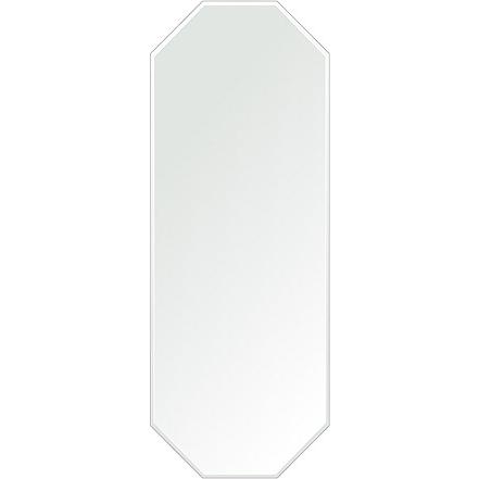 クリスタル ミラー 洗面鏡 浴室鏡 450x1200mm 八角形 クリスタルカット 洗面 鏡 浴室 壁掛け ミラー 日本製 5mm厚 取付金具と説明書 壁掛け鏡 ウオールミラー