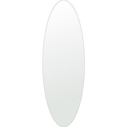 クリスタル ミラー 洗面鏡 浴室鏡 400x1200mm 楕円形 シンプルカット 洗面 鏡 浴室 壁掛け ミラー 日本製 5mm厚 取付金具と説明書 壁掛け鏡 ウオールミラー 防湿