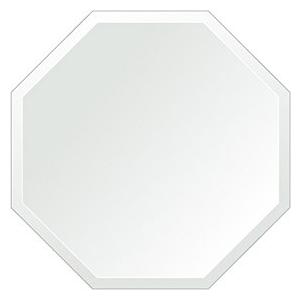 クリスタル ミラー 洗面鏡 浴室鏡 450x450mm 正八角形 デラックスカット 洗面 鏡 浴室 壁掛け ミラー 日本製 5mm厚 取付金具と説明書 壁掛け鏡 ウオールミラー