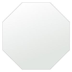 クリスタル ミラー 洗面鏡 浴室鏡 650x650mm 正八角形 シンプルカット 洗面 鏡 浴室 壁掛け ミラー 日本製 5mm厚 取付金具と説明書 壁掛け鏡 ウオールミラー