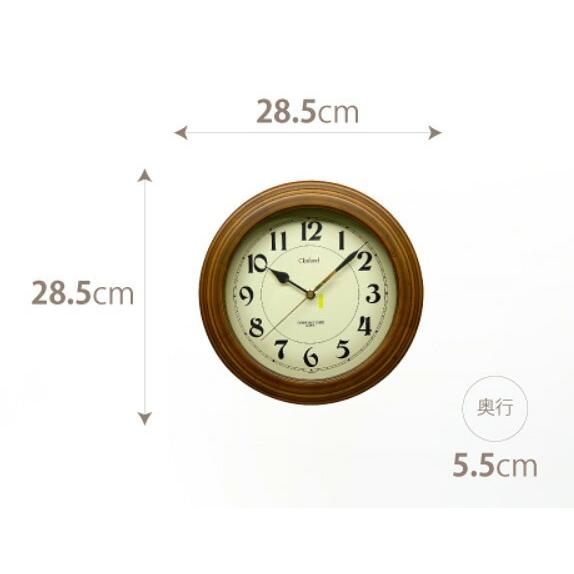円型掛け時計 掛け時計 28.5cm 日本製 静音 電波時計 壁掛け 時計 かけ時計 電波