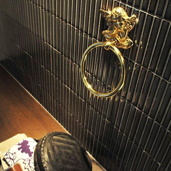 タオルリング 幅11.2cm 金色 ゴールド タオル掛け 天使 エンジェル トイレ 洗面所 バスルーム フェイスタオル タオル 掛け リング 円 ホテル 北欧 おしゃれの画像